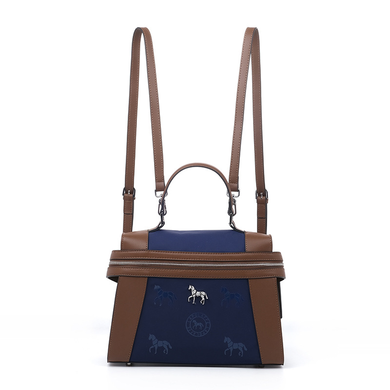 Casual bolso de tela de nylon impresión negra alta mochila multipropósito cremallera estilo de negocios LP7240#