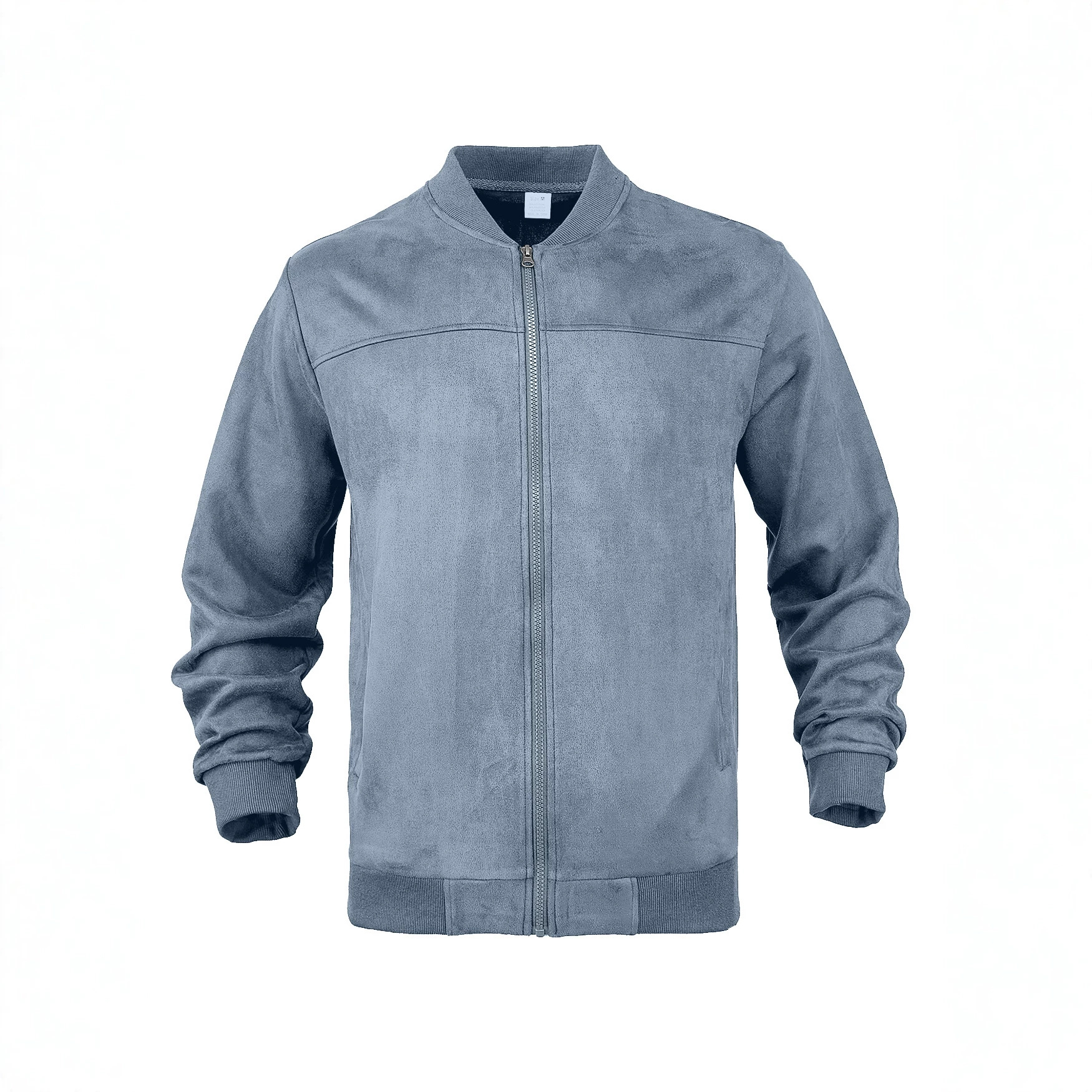 Transfronterizo nuevo Amazon gamuz hombre chaqueta de vuelo con cremallera europea y americana diseño de empalme de color sólido chaqueta simple