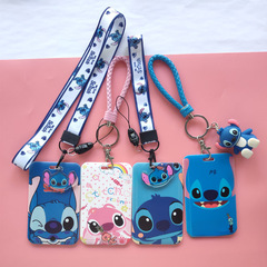 3D embossed sliding cover cartoon student card case lanyard work certificate factory brand bus card campus pick-up card cute