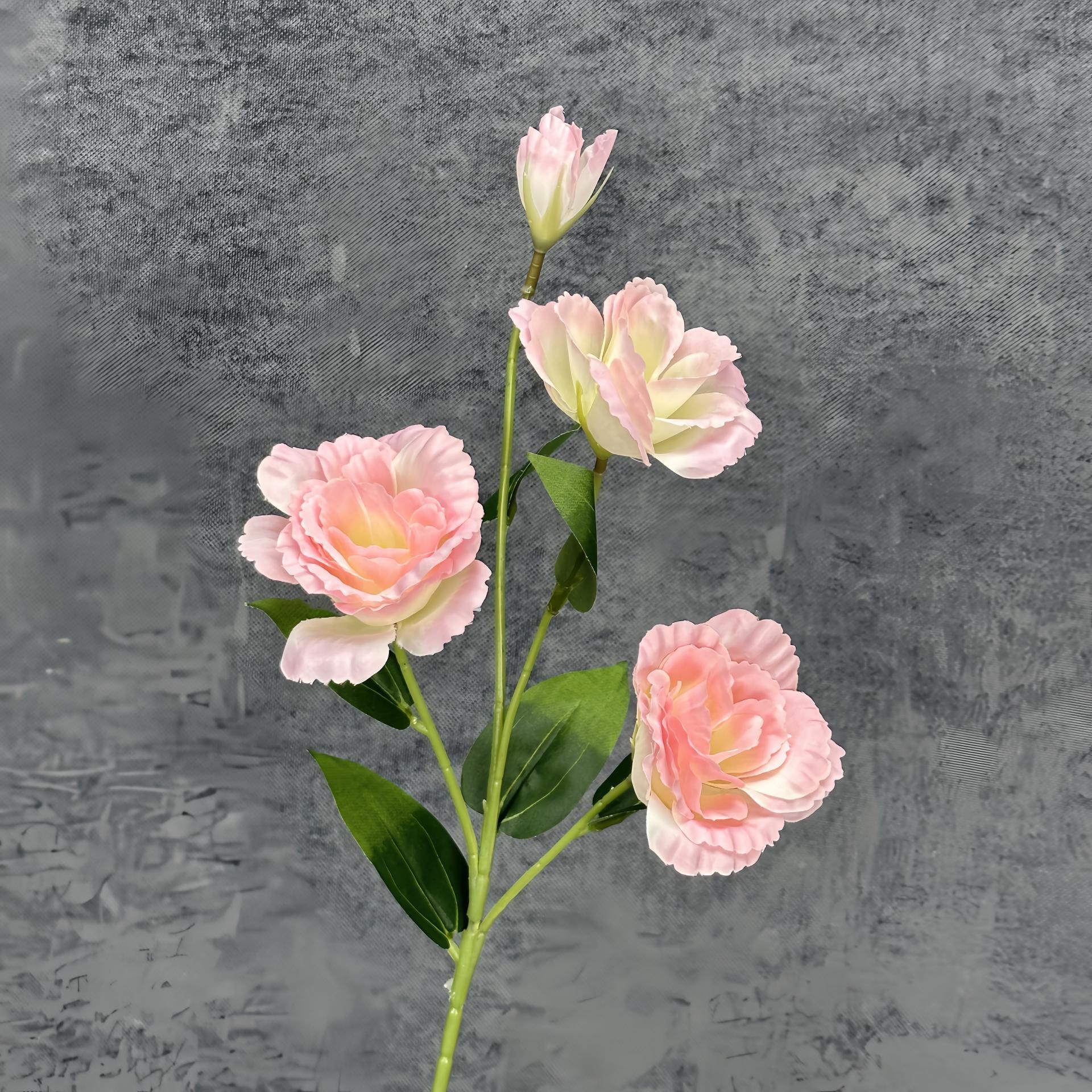 Simulación de 4 platycodon de alta calidad flores de seda casera decoración de bodas ramo de flores hechas a mano adornos de flores falsas al por mayor