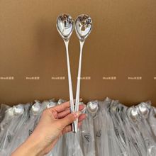 米诺家韩式18/10不锈钢搅拌饭勺磨砂长柄勺子实心长柄喝汤勺漏勺