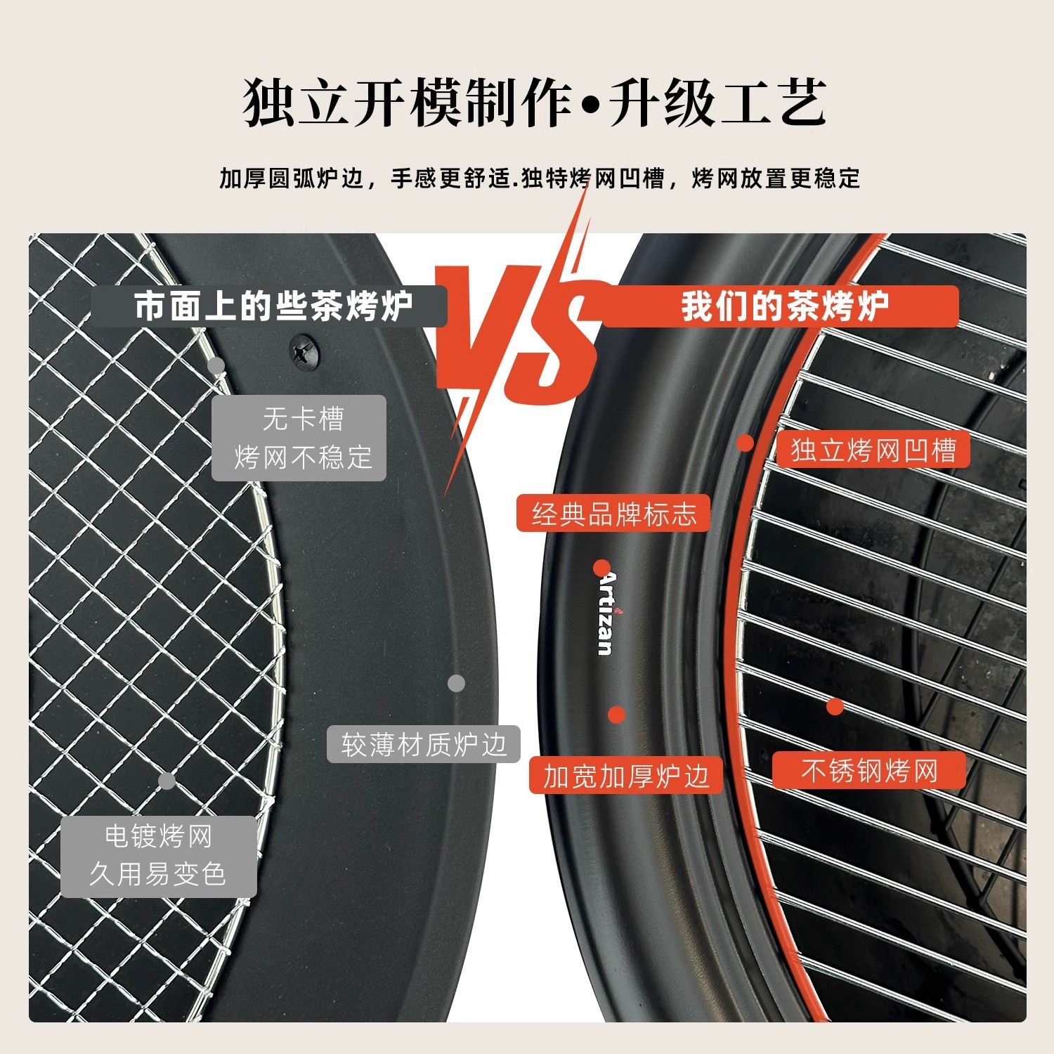 Artesanos al aire libre horno de barbacoa cuenca de fuego plegable horno de carbón para hervir té horno de calefacción parrilla de barbacoa mesa de camping