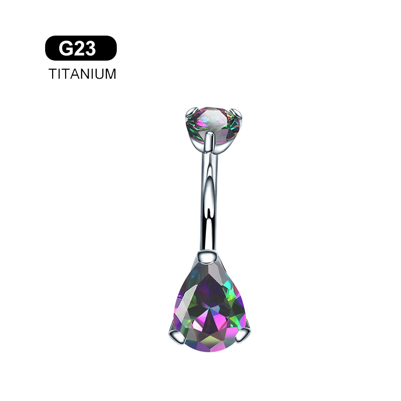 Belly button piercing with zircon, Amazon, material