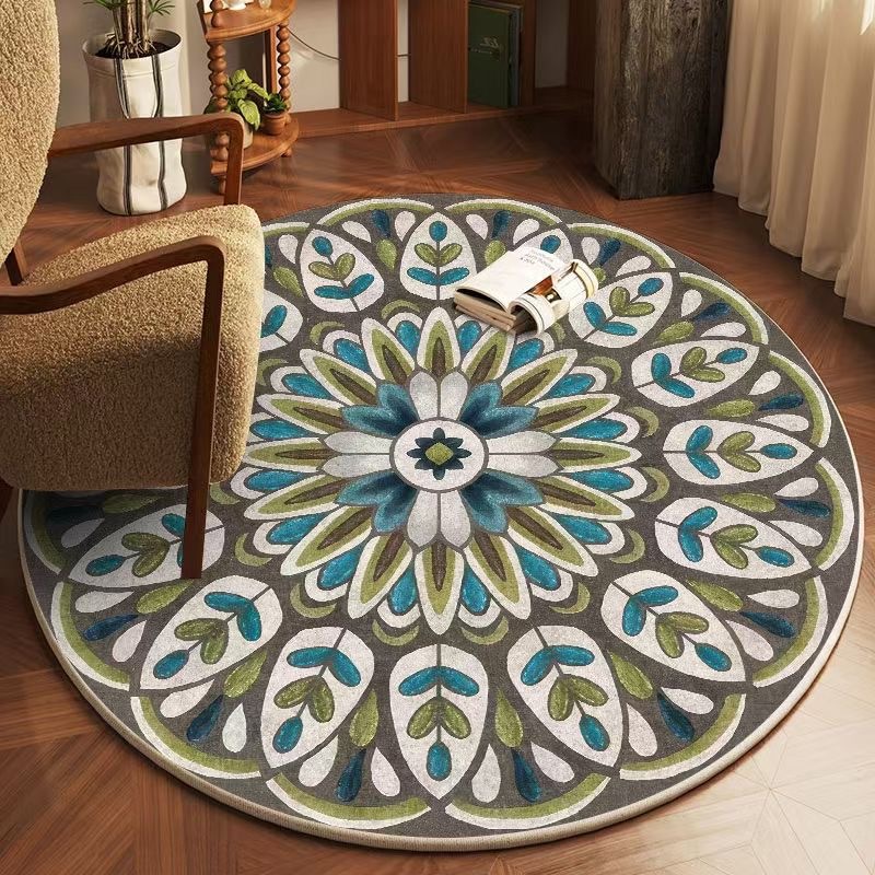 Divano rotondo in stile vintage nordico boho nordico retrò per soggiorno, resistente all'usura, antimacchia e di facile manutenzione._voghion.com