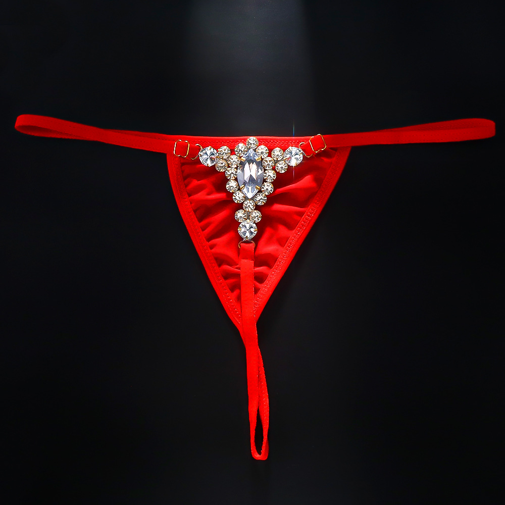 Transfronteriza Venta caliente sexy gota de agua Tanga europeo y americano ajustable rhinestone bragas bikini accesorios cuerpo cadena