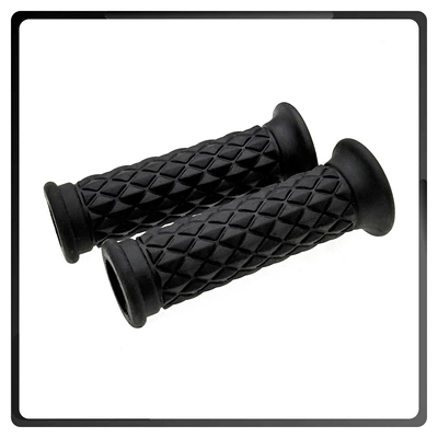 Universal handlebar grips for off-road motorcycles, high-quality TPU, diamond-shaped retro handlebar grips, suitable for scooter and motorcycle modification (Motorcycle Handle Cover) - 22mm-black