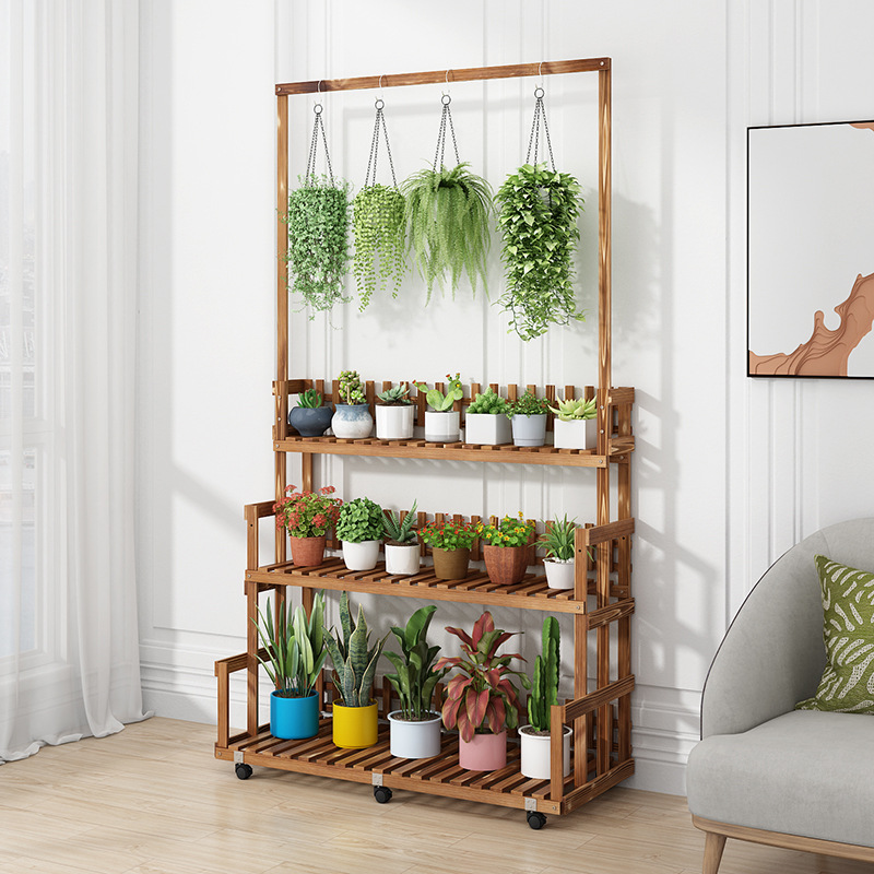 Flower rack stepped indoor and outdoor multi -layer solid wood…