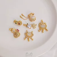 Медная подвеска с цирконами, браслет, ожерелье, аксессуар, 18 карат, золотистый цвет, глаз кота, DIY