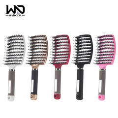 鏤空大彎梳美發梳豬鬃毛梳 弧形塑料捲髮梳 順發按摩大彎梳排骨梳