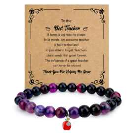 亚马逊跨境新款苹果教师手链时尚简约优雅气质手串女百搭毕业礼物