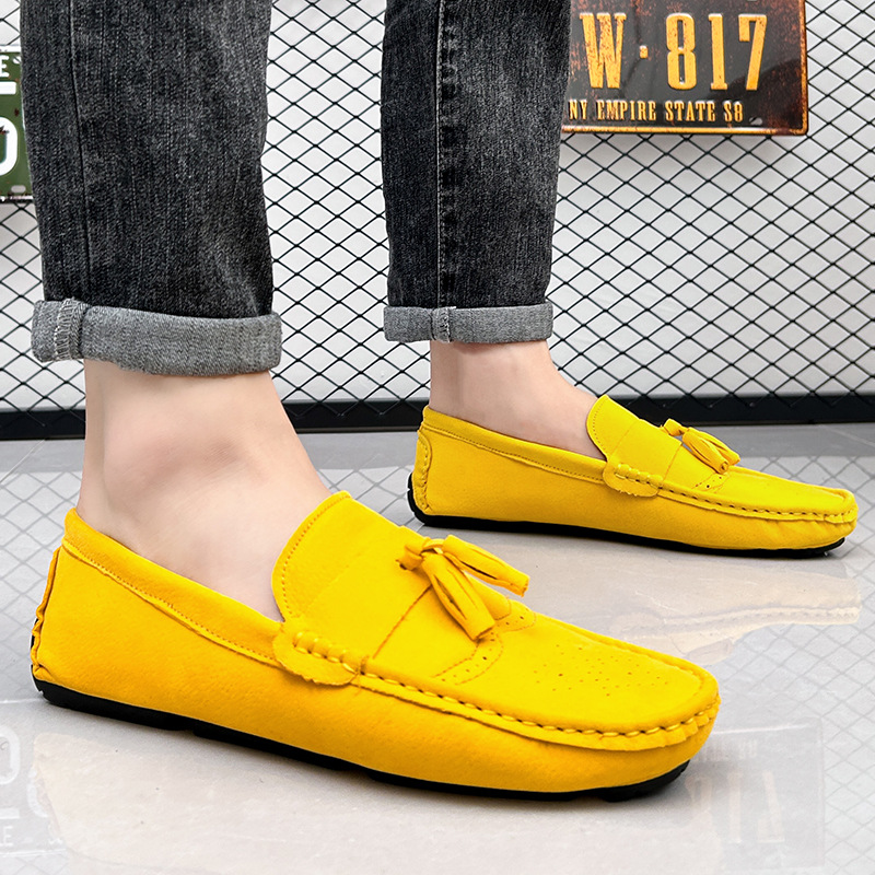 Chaussures décontractées homme loafers en cuir style conduite_voghion.com