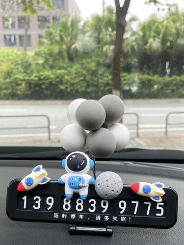 Temporary parking number plate, creative and personalized digital car ornaments and decorative supplies, moving car phone number plate for women