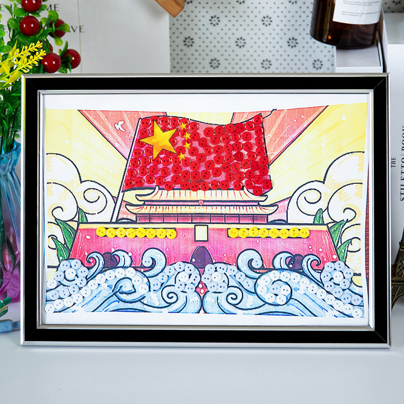 建国記念日 diy 材料パッケージ子供の手作りボタン絵画愛国愛パーティー赤いテーマイベントペースト絵画|undefined
