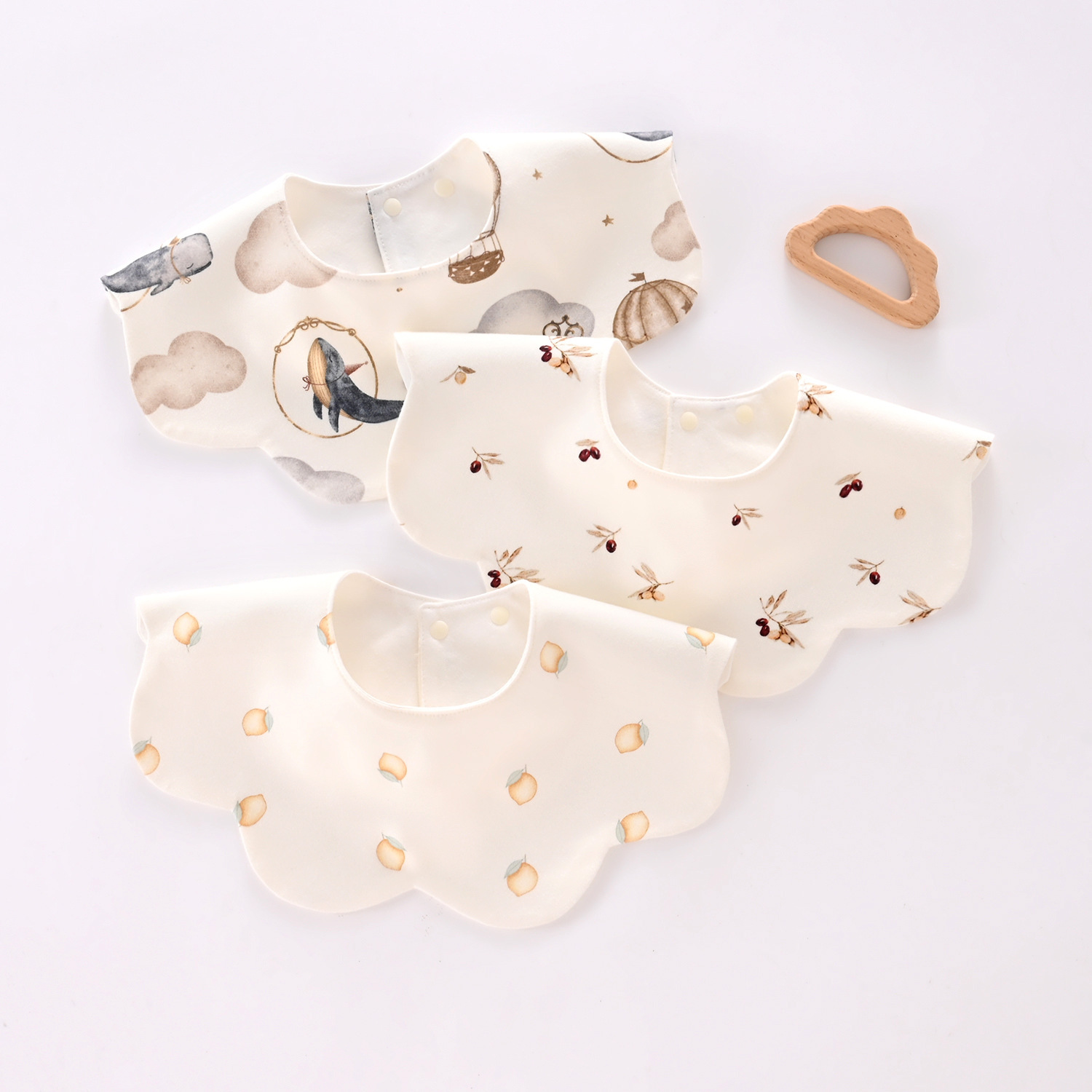 Baby Saliva Towel Newborn Supplies Waterproof Bib Cotton Bib Type a 360 Degree Increase Saliva Towel