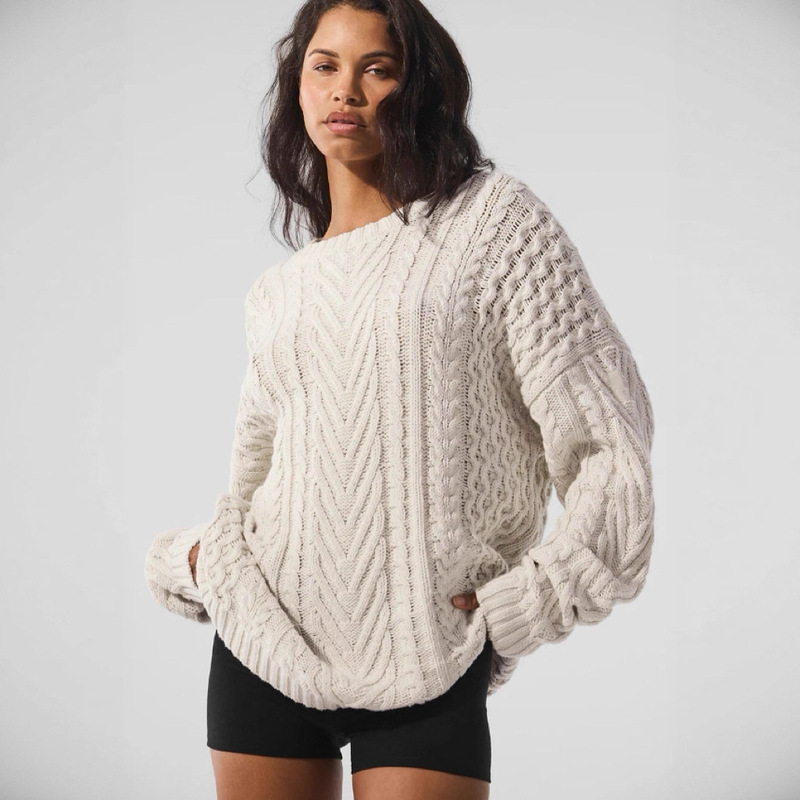 European and American Style Alo Autumn and Winter Fashionable Warm Thick Jacquard Fashion Knit Pullover European and American Style Alo Autumn and Winter Fashionable Warm Thick Jacquard Fashion Knit Pullover