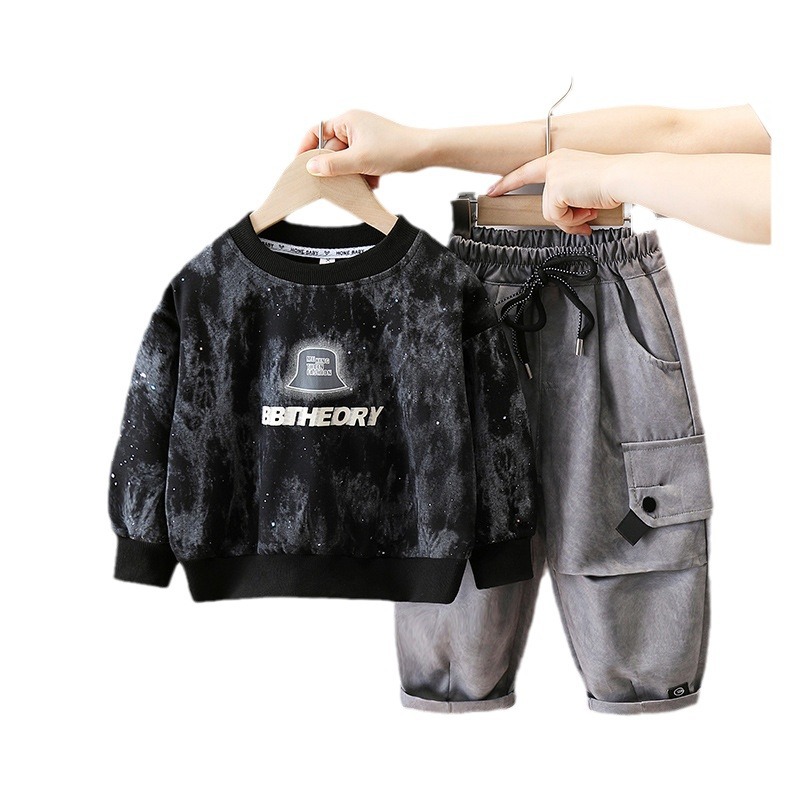 6309 ropa para niños traje de suéter para niños primavera y otoño 2025 otoño nueva ropa para niños traje de dos piezas de ropa de otoño para niños