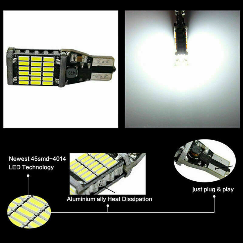Decodificación de luces de marcha atrás de automóviles sin electrodos T15 4014 45smd45 luces de marcha atrás de alto nivel luces de dirección canbus