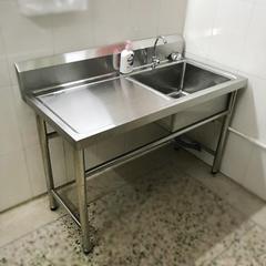 プラットフォーム付き業務用シンク、床置き型 304 ステンレス鋼シングルシンク、家庭用スタンド付きシンク
