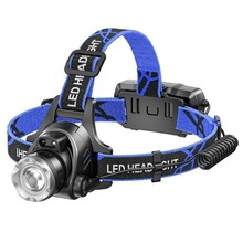 跨境USB感應頭戴式 t6強光充電頭燈led變焦戶外登山夜釣燈批發