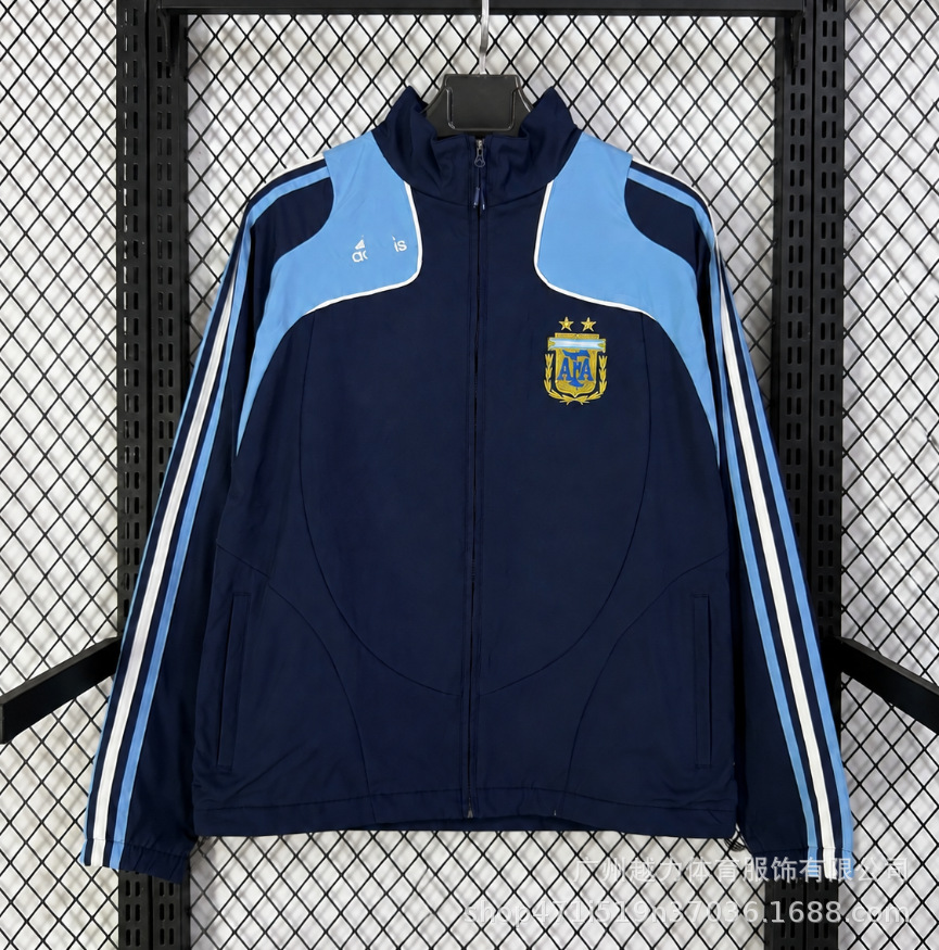 Chaqueta Bordada retro de manga larga y gruesa Manchester United Barcelona Inglaterra Brasil Real Madrid Liverpool image 44