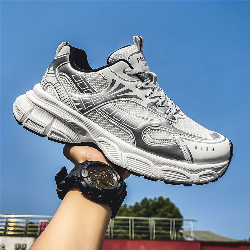 Putian Men's Shoes, Summer Thin Breathable Thick-Soled Casual Sports Mesh Shoes Suitable for Teenagers with Wide Feet, Dad-Style Mesh Shoes