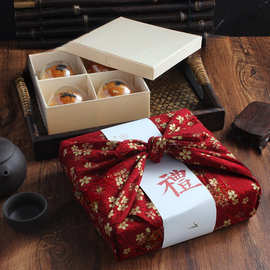 中秋月饼包装盒蛋黄酥礼盒中式糕点和果子点心九宫格木盒方巾包装