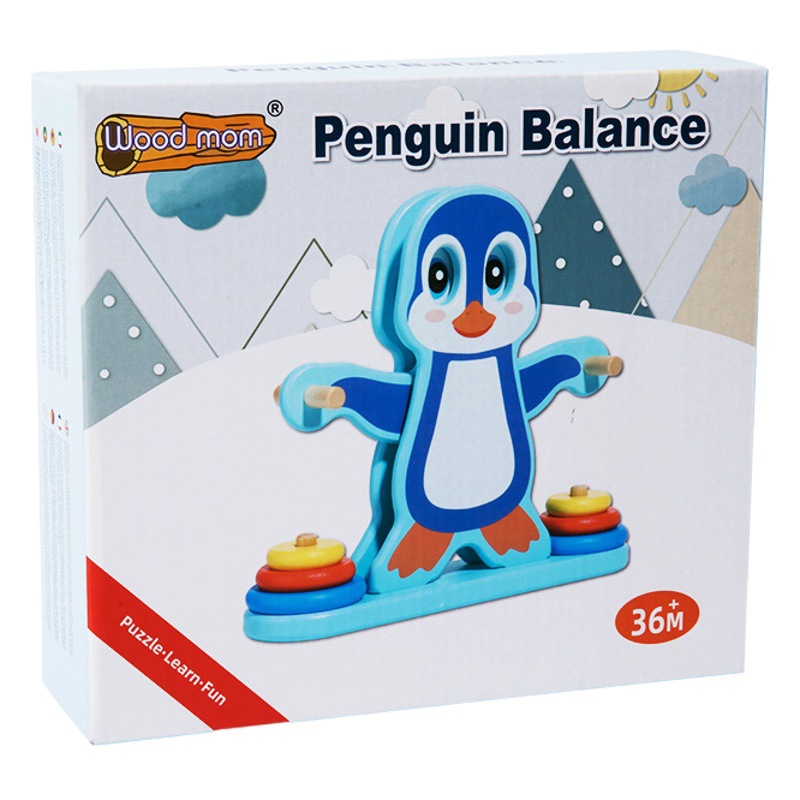 De madera de los niños diversión pingüino juego equilibrio bebé equilibrio percepción capacidad educación temprana iluminación juguetes creativos