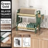 【Green】Double-layer 42CM-Luxury model (with knife holder + chopstick drum + adhesive board holder)