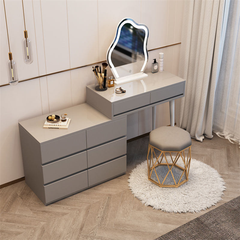 그레이 80cm 테이블 + 캐비닛 + 구름거울 + 새둥지 의자