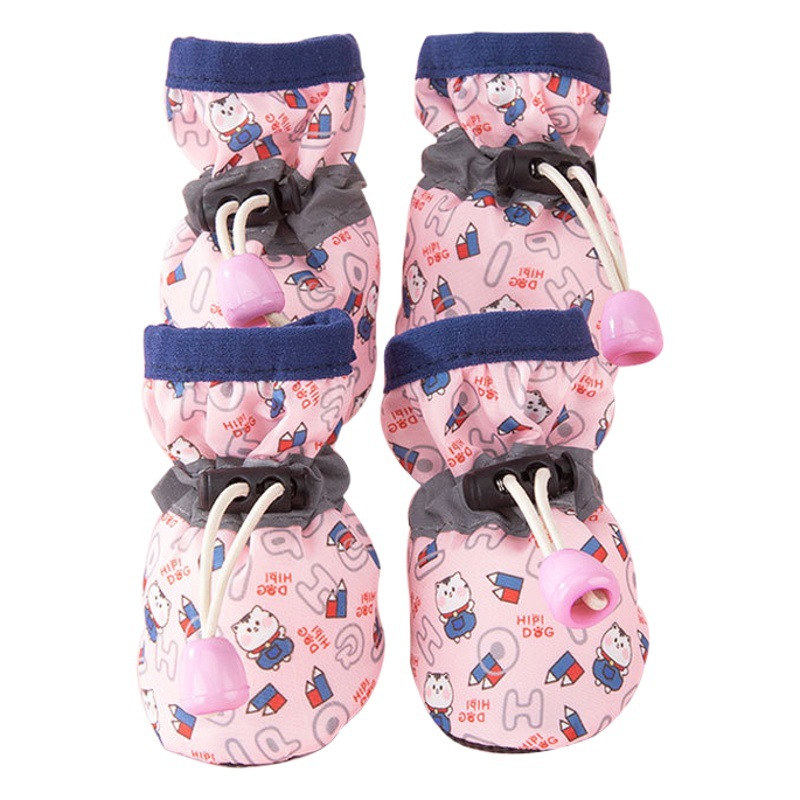 Los zapatos de suela suave para mascotas tienen zapatos de cachorro impresos completos para perros medianos y pequeños cubierta de pie de perro de peluche impermeable antideslizante zapatos para mascotas
