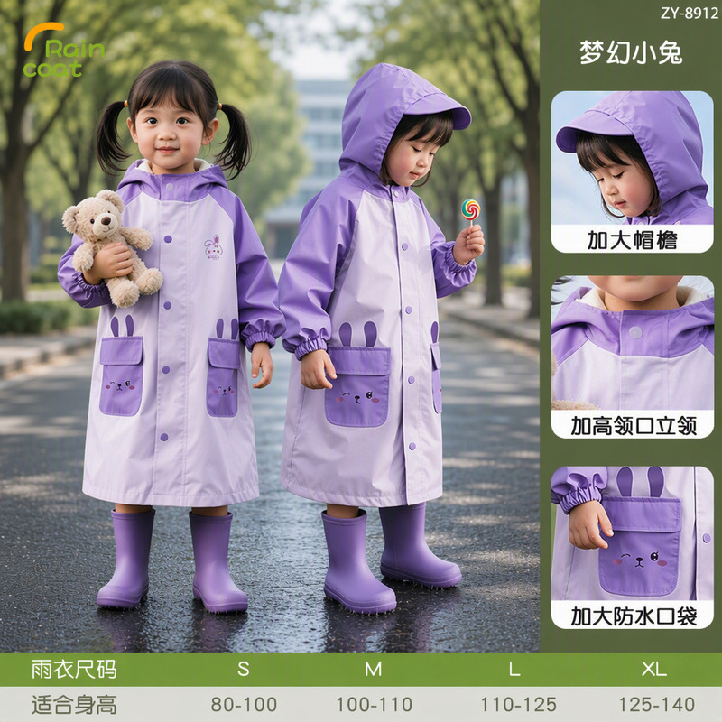 [Zhengyu] Children's Raincoat, Waterproof and Windproof One-Piece Raincoat for Babies, a Must-Have for Primary School Students and Kindergarten Students