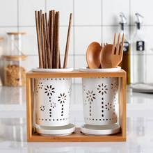 陶瓷筷子簍筷子筒桶籠家用置物架廚房用品創意瀝水瓷竹收納盒餐具
