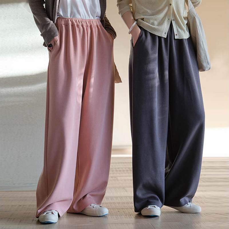 2025 New Autumn Product Fluffy Q-Elastic Cotton Wool Blend Air Layer Elastic Waist Silky Drape Loose Slimming Look Pants 2025 New Autumn Product Fluffy Q-Elastic Cotton Wool Blend Air Layer Elastic Waist Silky Drape Loose Slimming Look Pants