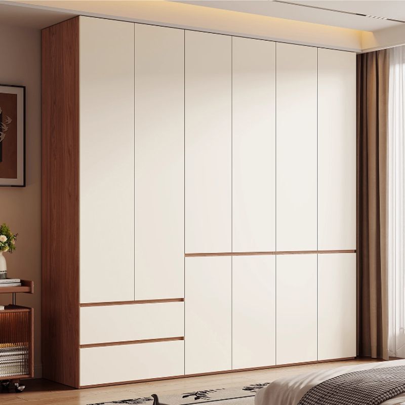 Guangdong Foshan Enf-Grade Wardrobe Household Flat Door Simple Modern 18mm Thickeneded Solid Wood European Pine Board Large Wardrobe