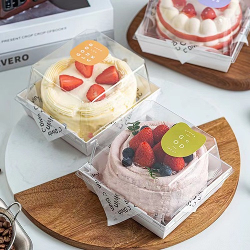 4寸蛋糕包装盒加高防雾透明盒子烘焙甜品慕斯千层蛋糕打包盒批发
