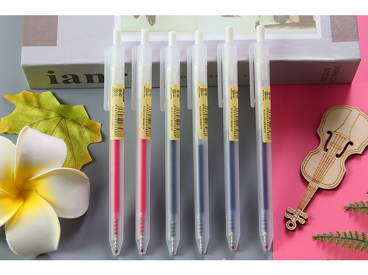 磨砂透明按动中性笔_09