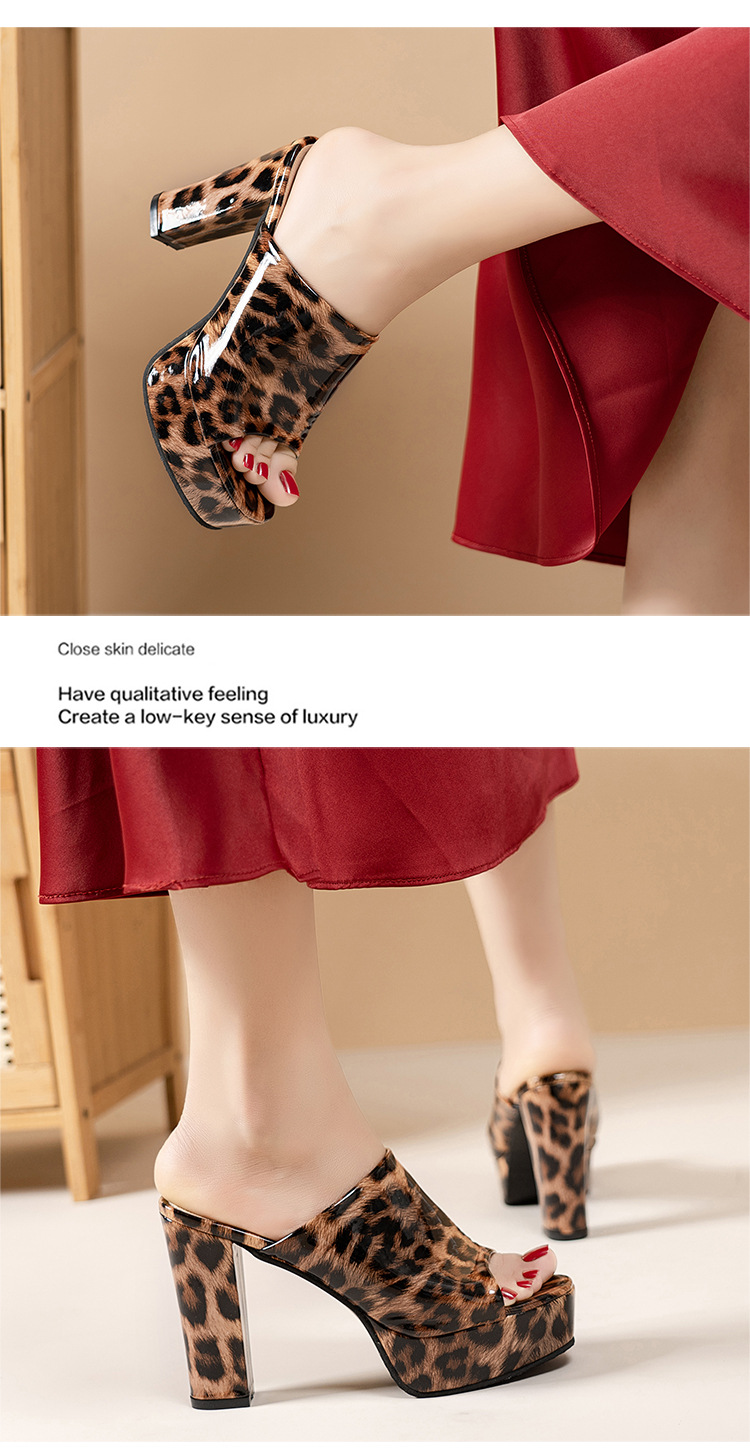 Women's Plus Size Leopard Print Sandals European American Style High Heels Chunky Heel Elegant Sexy Summer New Wish_vogvips.com