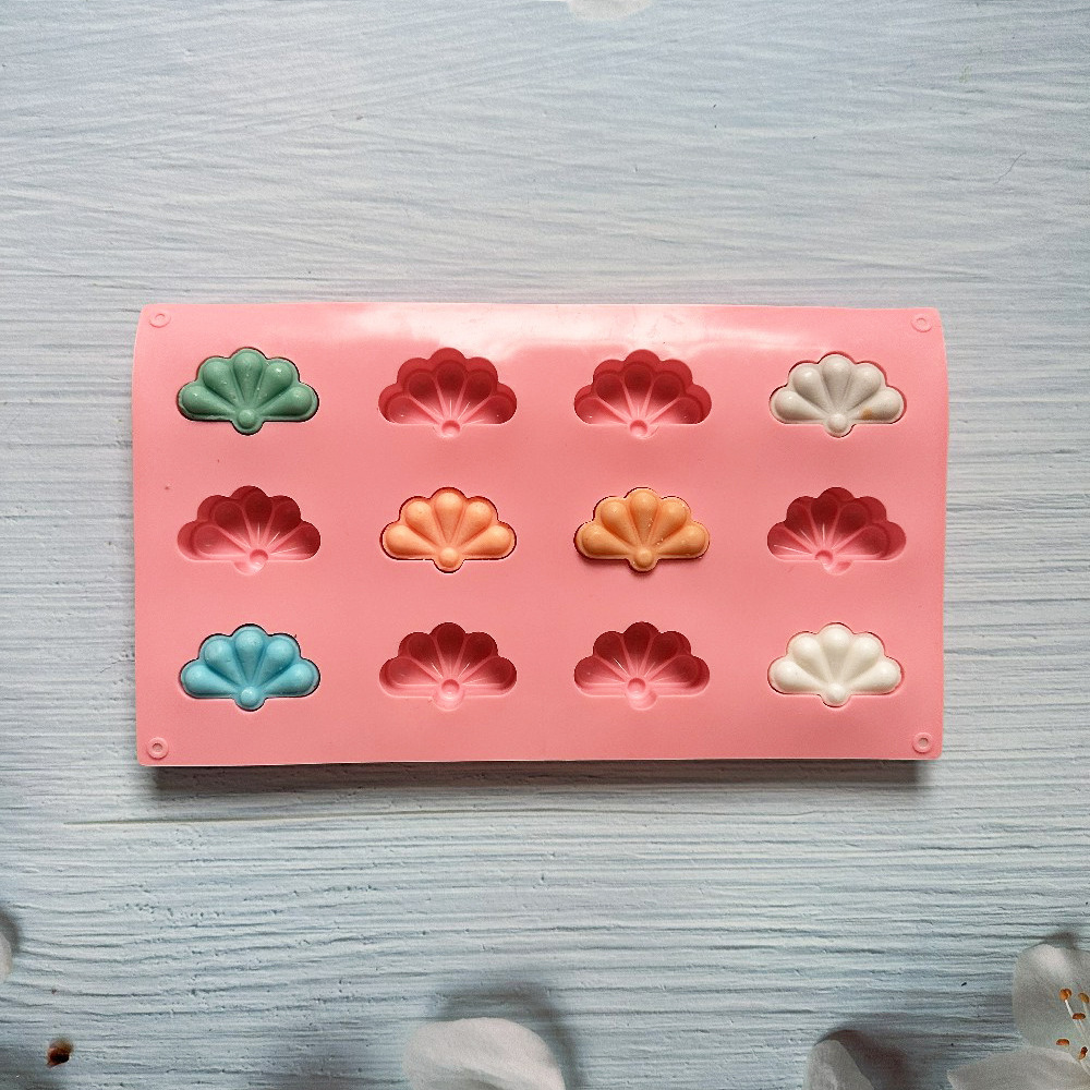 12 líneas de cinco hojas 128 molde de silicona pastel helado pudín molde de postre jabón utensilios