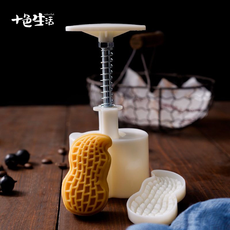花生酥月餅模具立體柿子模具手壓式模型家用中秋糕點綠豆糕印模具