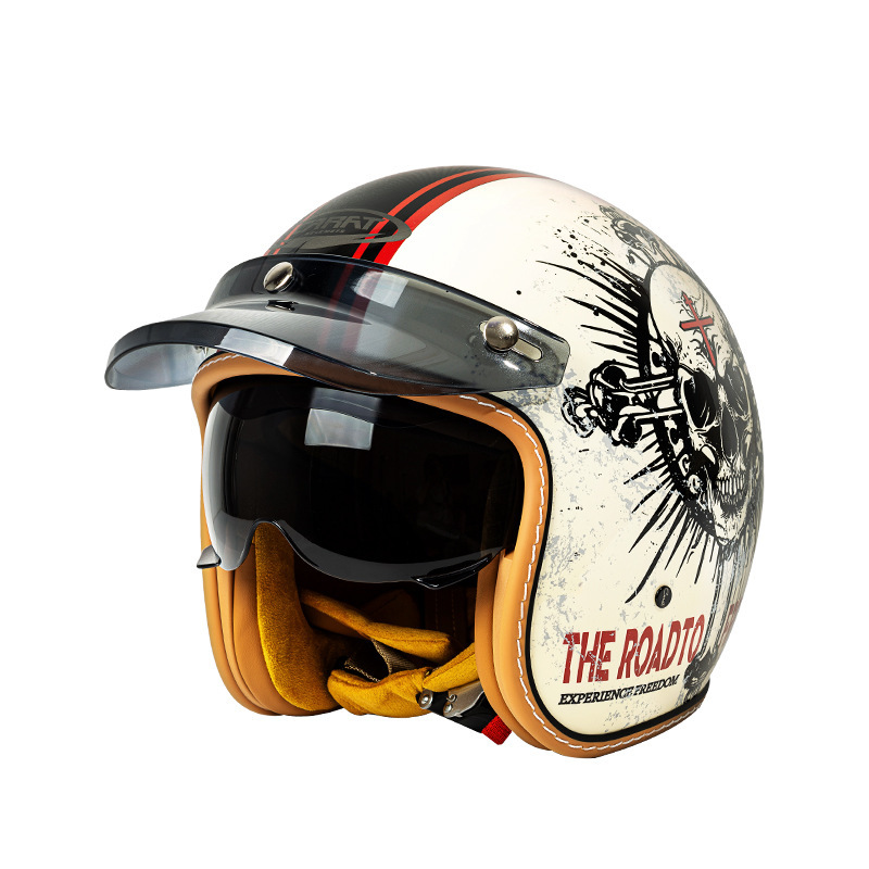 外国貿易クロスボーダー電動バイク四季通用ヘルメット男女アメリカ式クルーズペダル乗用安全ヘルメット