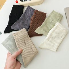 乞丐破洞女襪子女秋冬季網紅洞洞堆堆襪男日系堆堆襪中筒長襪棉襪