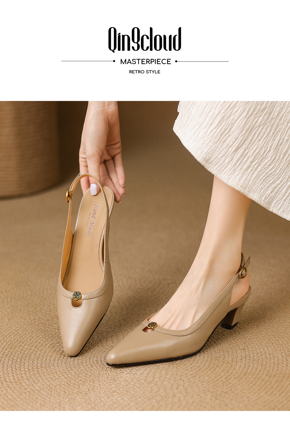 Sandal nữ mũi hở quai ngang gót thấp phong cách Hàn Quốc — đen chi tiết 1