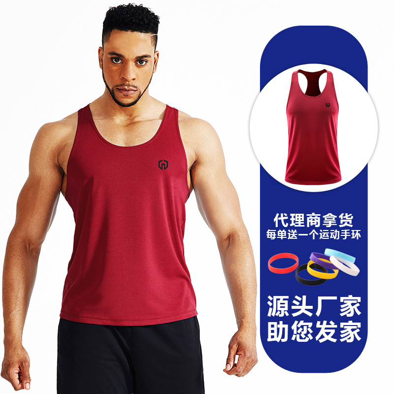 Chaleco de fitness entrenamiento muscular de los hombres sueltos en forma de I deportes delgados culturismo ropa casual chaleco sin mangas más Chaleco de tamaño