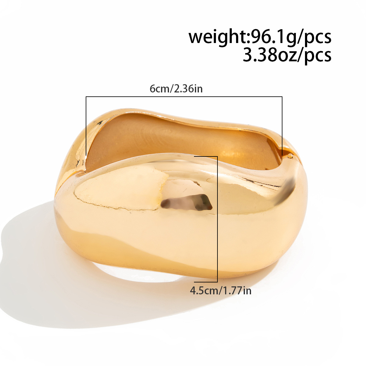 55g Weight Bangle Classification Alloy Chain Material 1 Piece Quantity Holiday, Travel Occasion Alloy Material Geometric Pattern Women's Gender Plating Design Elegant, Lady, Simple Style Style Elegant Lady Simple Style Geometric Alloy Bangles Wholesale 3