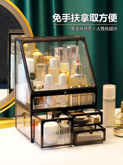 北歐ins簡約儲物架網紅護膚品收納盒桌面口紅化妝品梳妝檯置物架