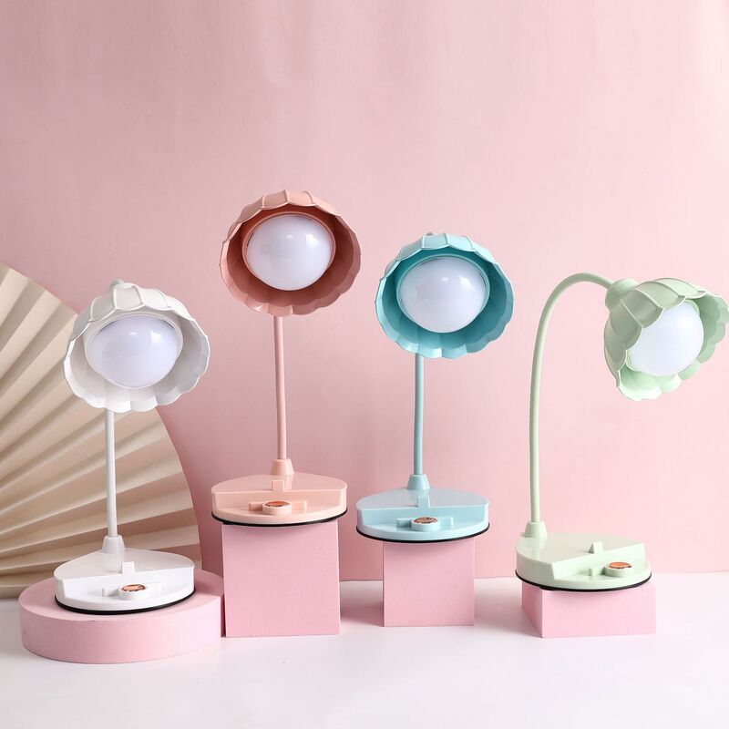New LED cute girl heart flower table lamp student dormitory desktop decoration bedroom table lamp handmade DIY decoration