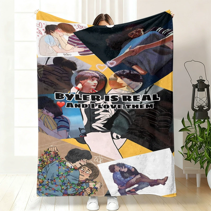 Плюшевая флисовая плед-одеяло BylerCP (в стиле Stranger Things), мягкий для отдыха, 70×100–150×200 см