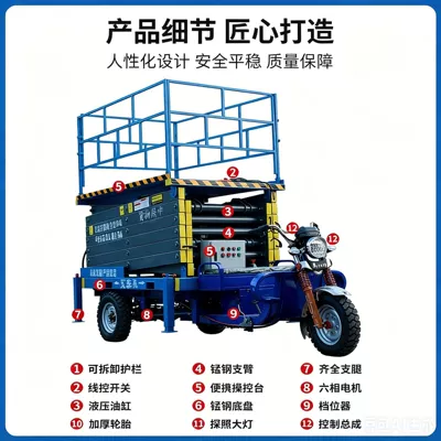 Three-Wheel Vehicle-Mounted Lift for Avtomobil fırlanan platformaları