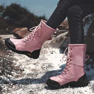 Shoes women's winter cross-border new ladies outdoor snow boots fleece-lined warm high-top fashion women's shoes cotton shoes wholesale