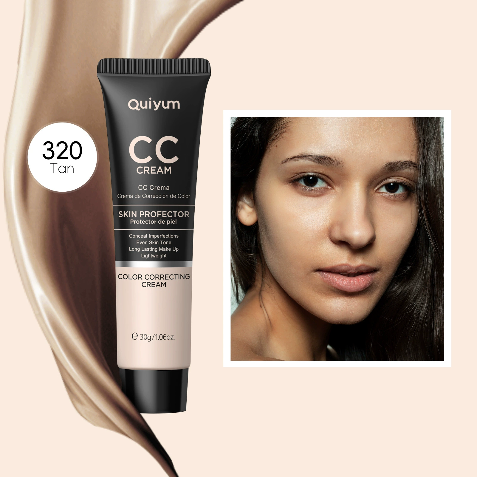 CC Cream Quiyum 30 ml, color-correcting, moisturizing, SPF15